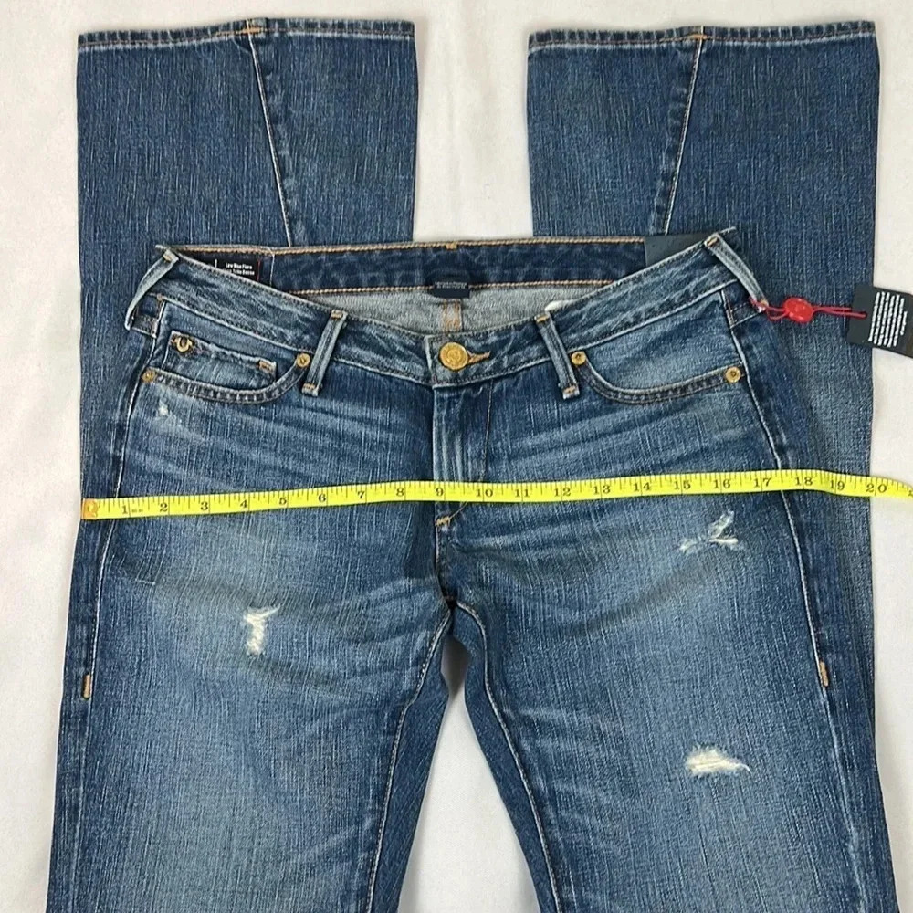New True Religion Joey Low Rise Flare Flap Pockets Jean Size 27 - Picture 13 of 15